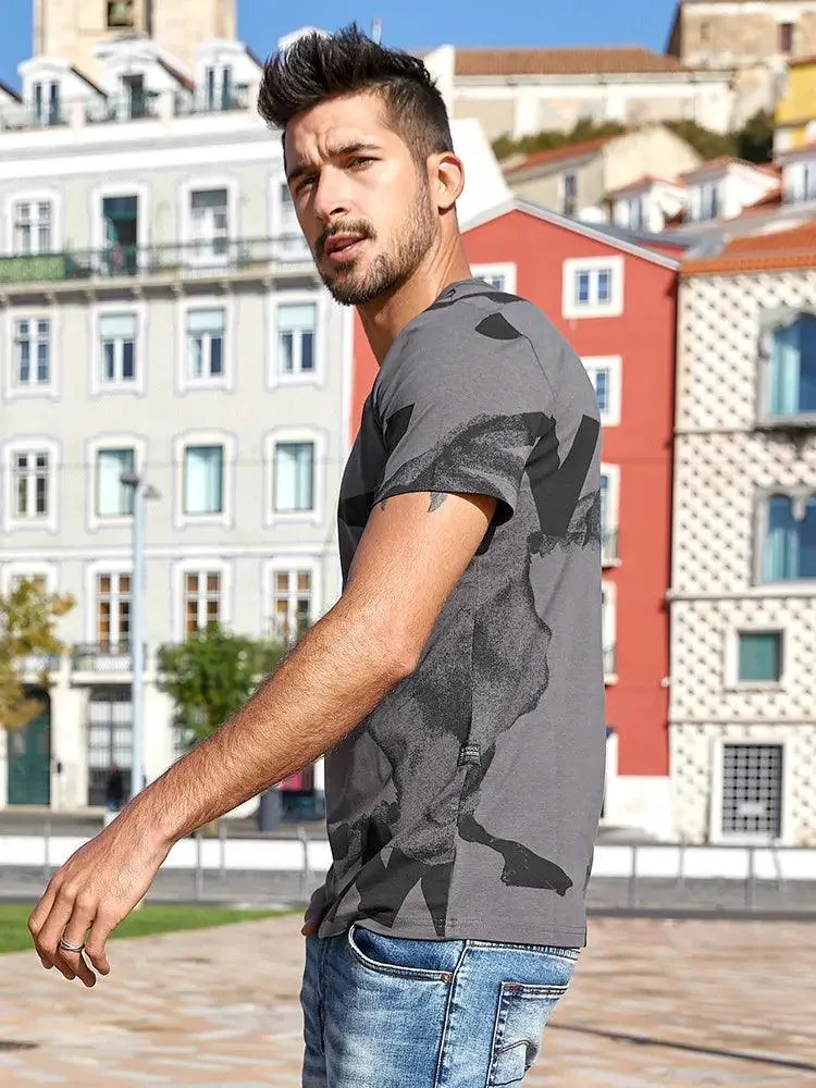 Printed Half-Sleeve Casual Wear T-Shirt