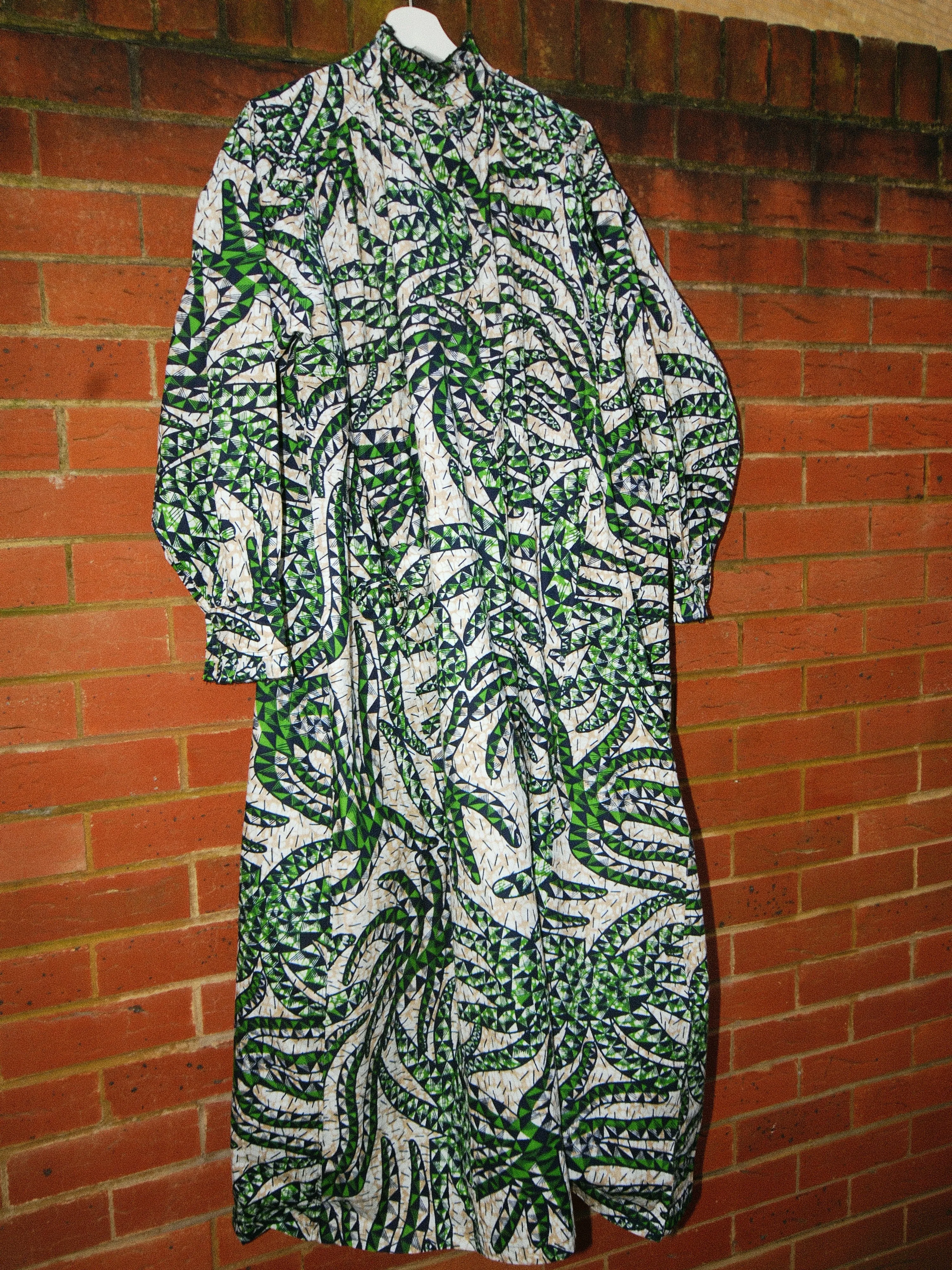 Pyramid Balloon-Sleeved Maxi Dress