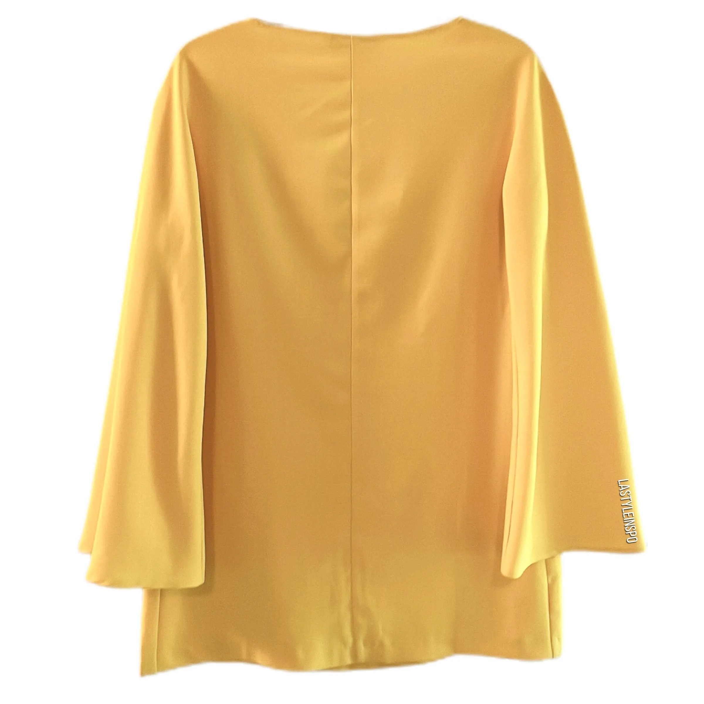 Rare 70s Style Gorgeous Zara dress Slit Long Sleeves Mini Dress in Yellow Size S