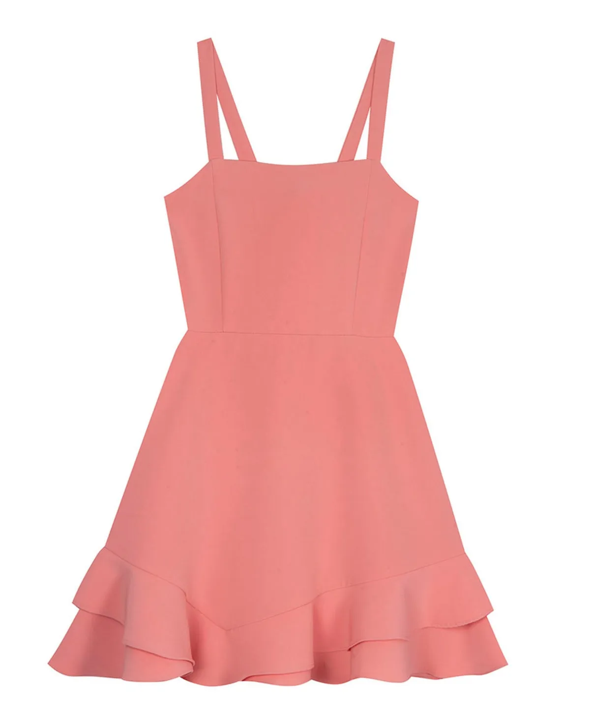 Rare Editions Big Girls Scuba Ruffle Hem Skater Dress with Tie Bow Back