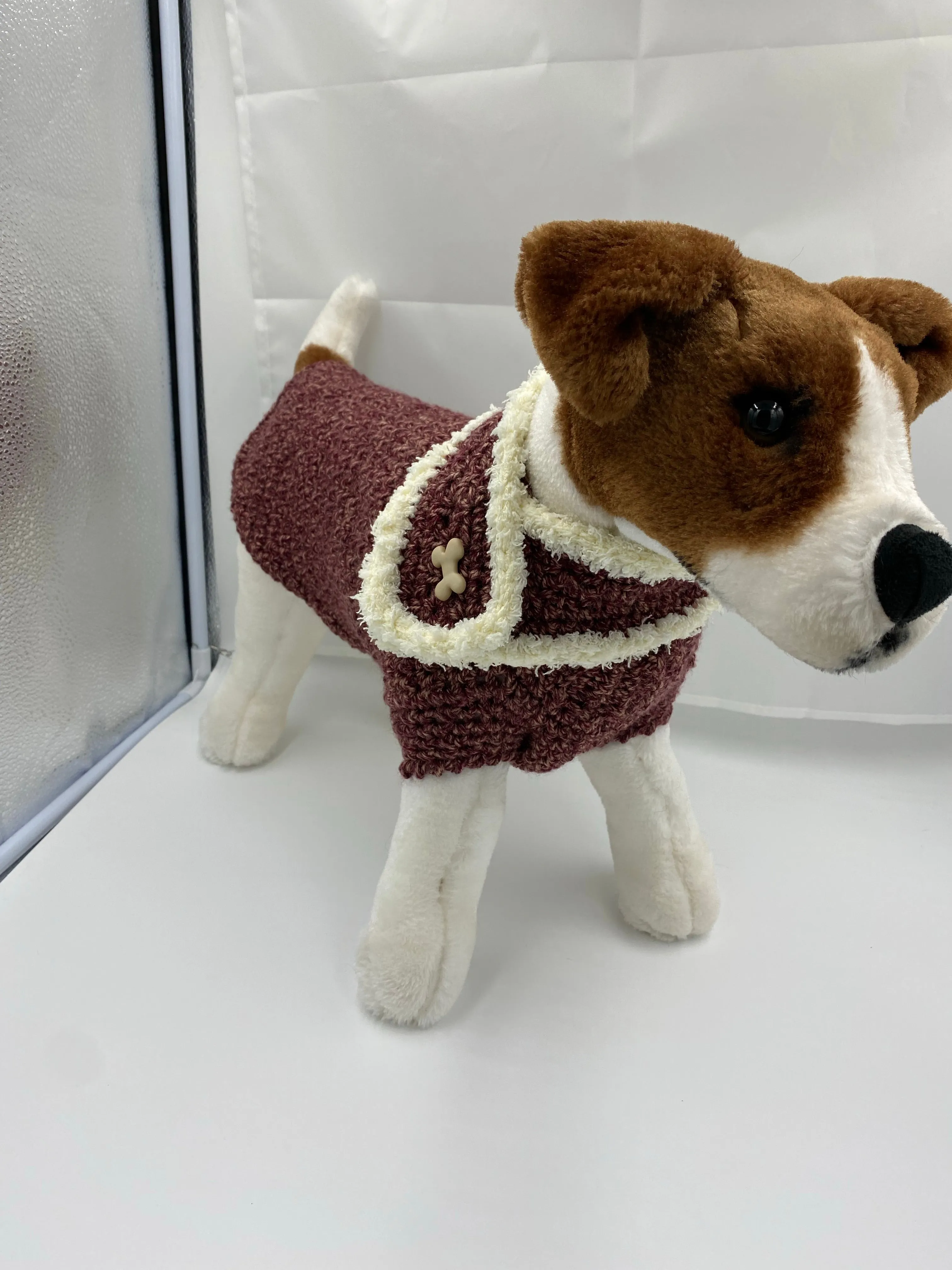 Red Brick Tweed Dog Sweater with Matching Scarf