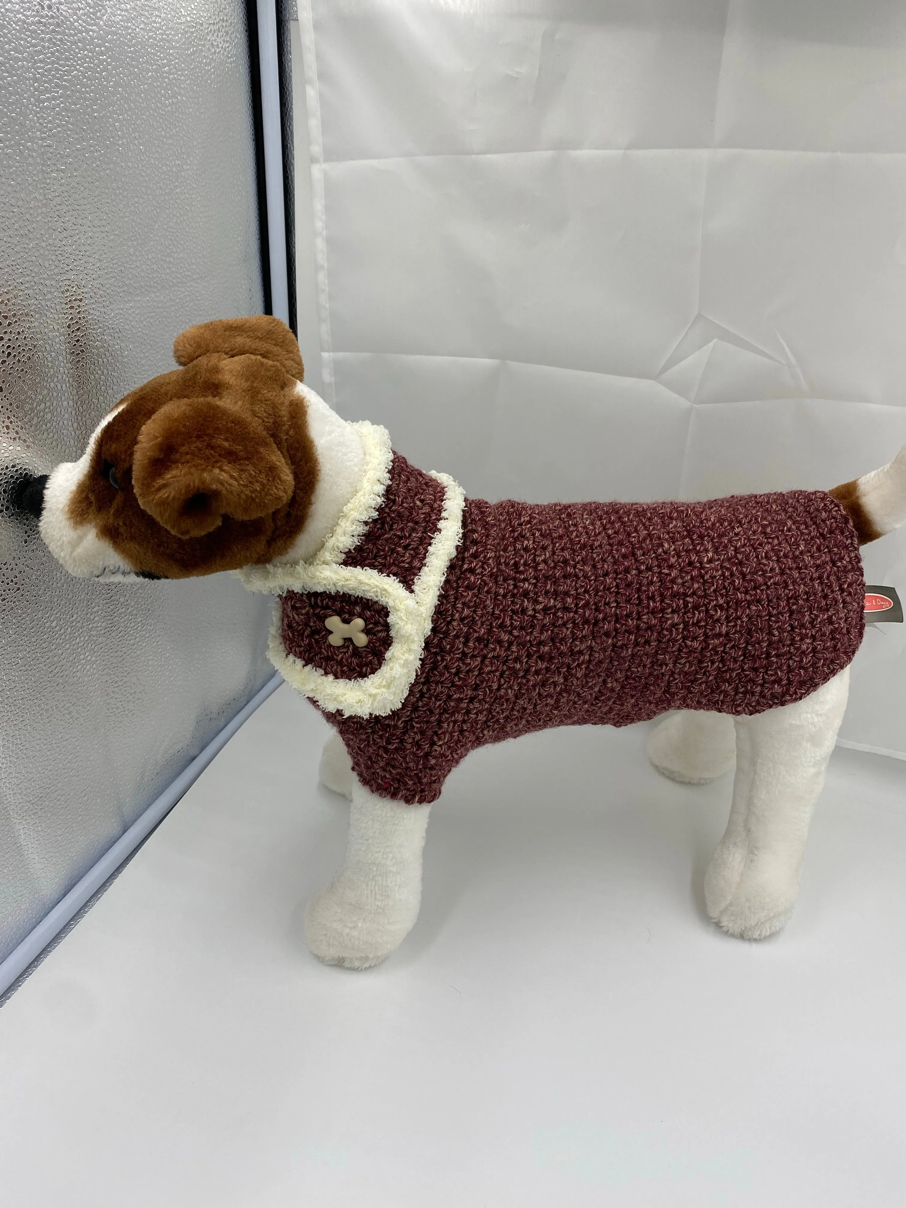 Red Brick Tweed Dog Sweater with Matching Scarf