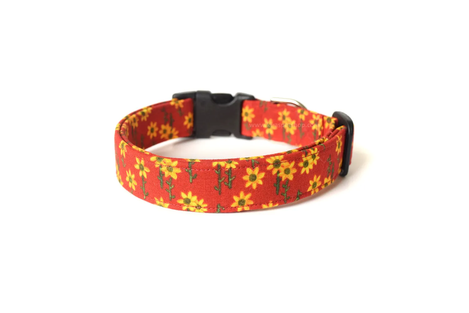 Red Sunflower Dog Collar