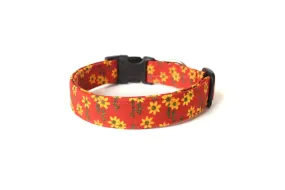 Red Sunflower Dog Collar