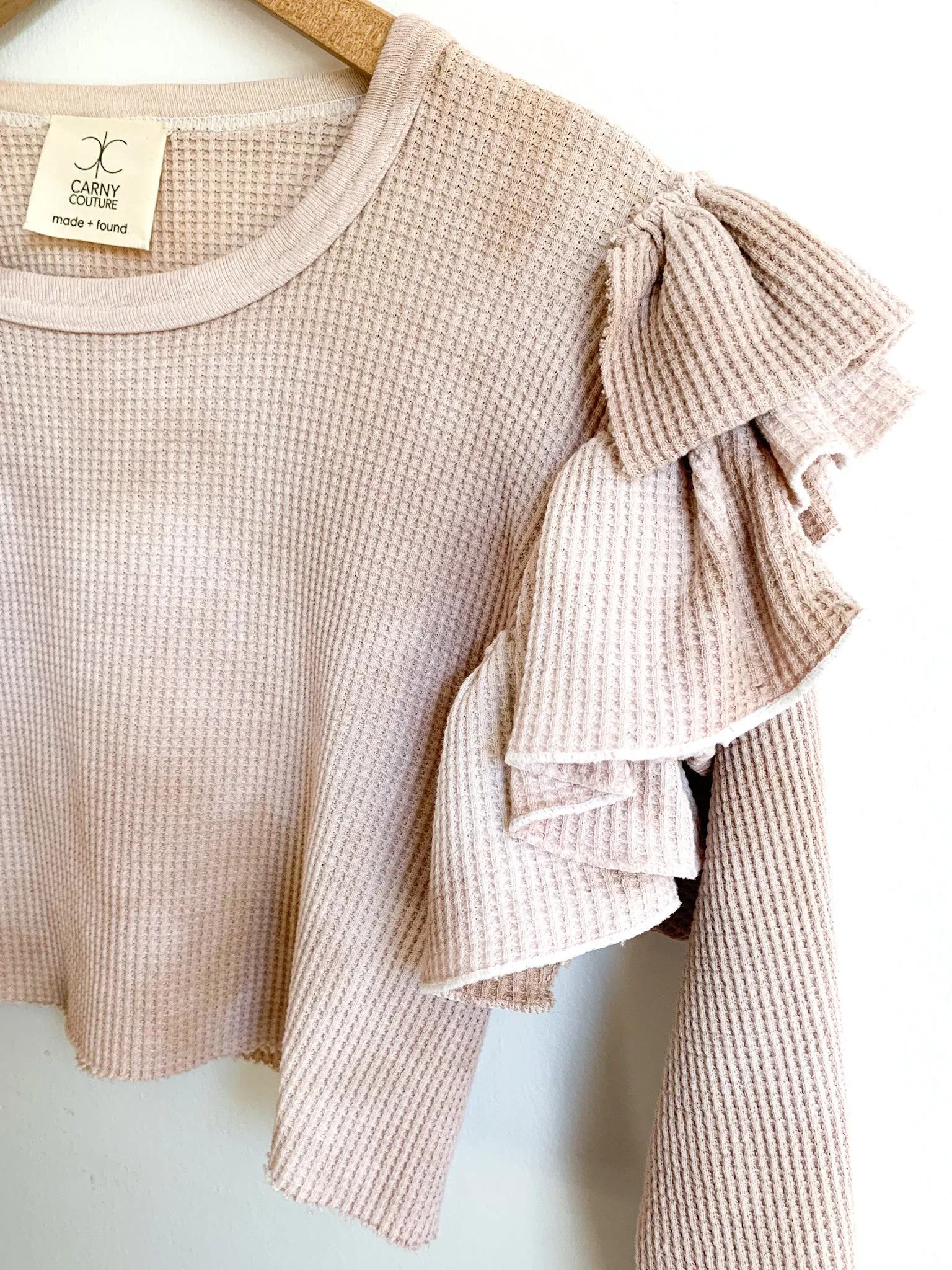 Remade Cropped Asymmetrical Ruffle Thermal
