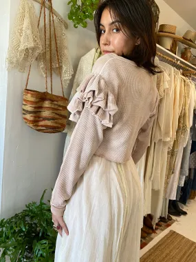 Remade Cropped Asymmetrical Ruffle Thermal