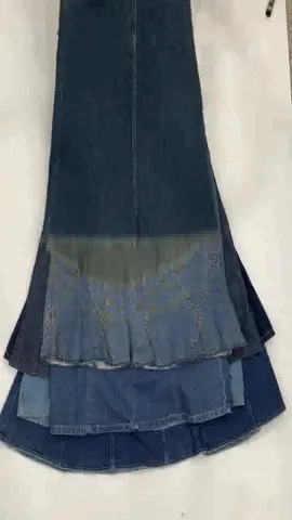 Retro Y2K denim maxi skirts (SR-490)
