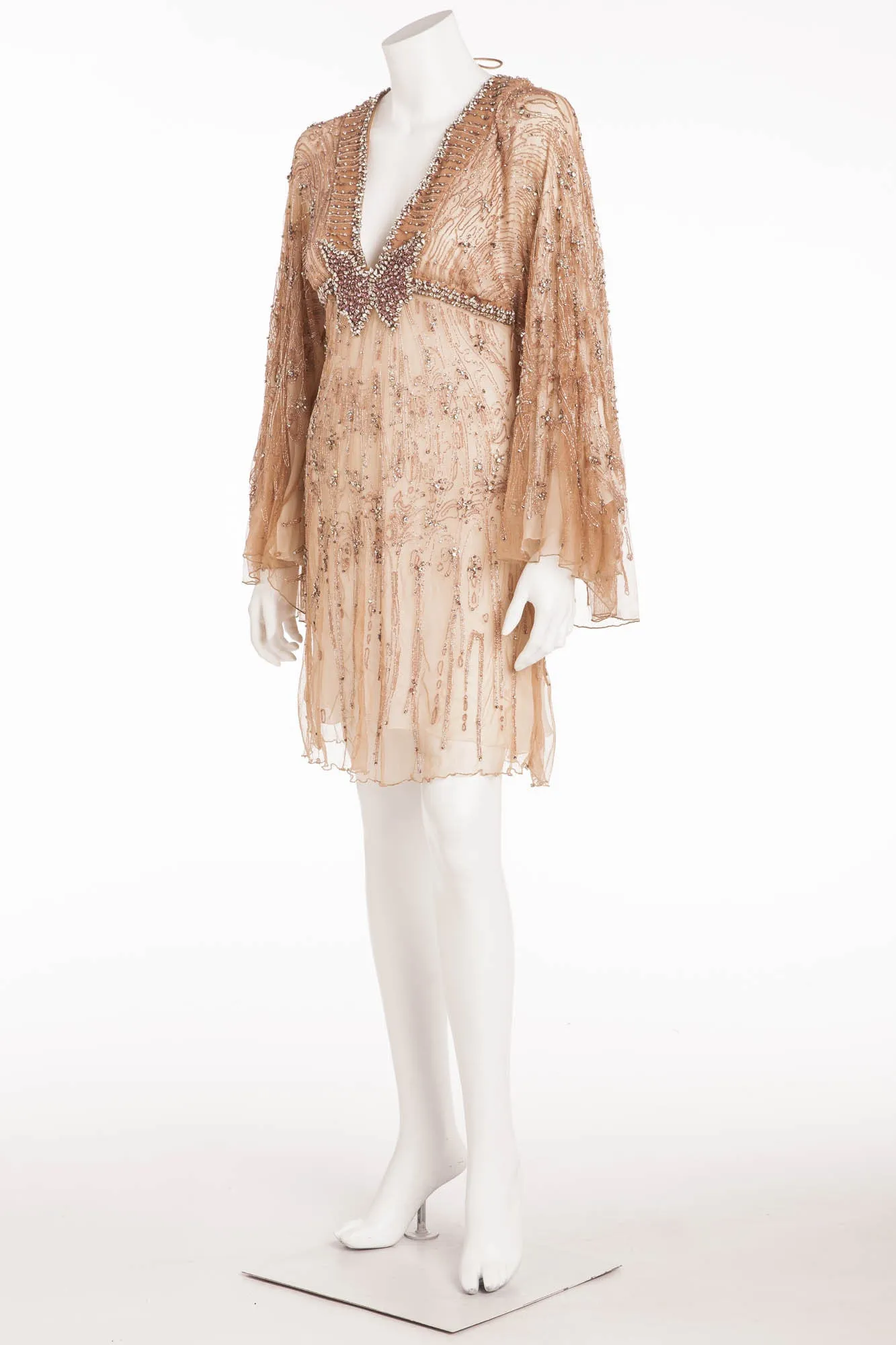 Roberto Cavalli - Editorial, Jeweled Dress Pink Butterfly - IT 42