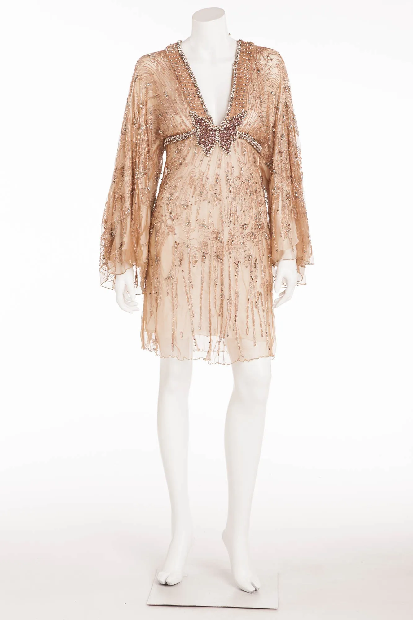 Roberto Cavalli - Editorial, Jeweled Dress Pink Butterfly - IT 42