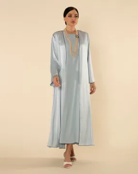 ROYAL SILK ABAYA SET IN BABY BLUE