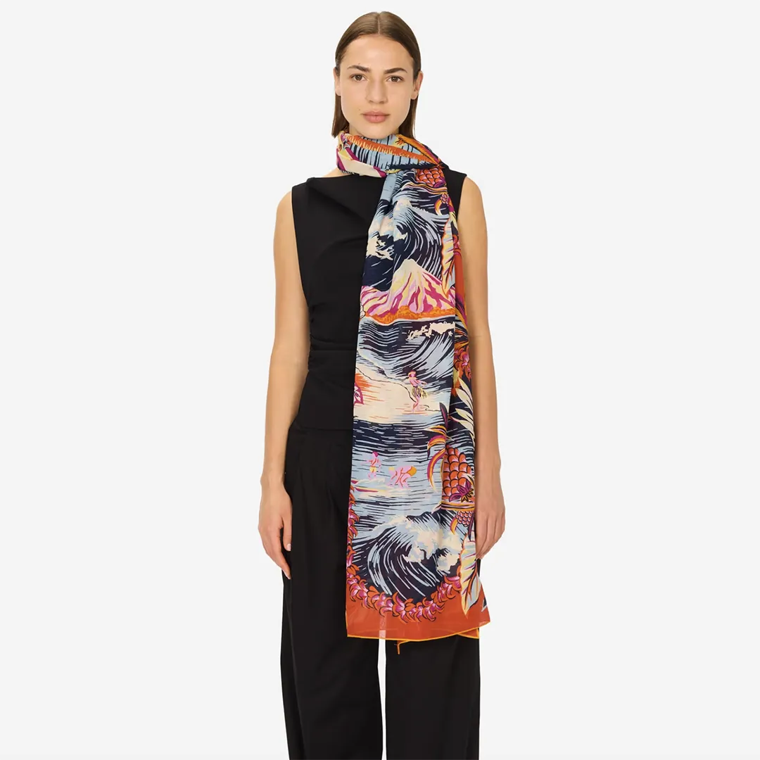 Scarf 100 'Hawai' in Orange by Inoui Editions