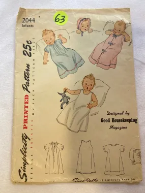Simplicity 2044 Pattern CUT Infants' Layette Set RARE