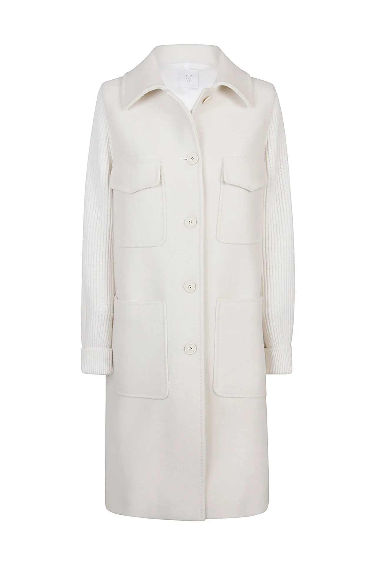 SINGLE BREASTED WOOL COAT   SWEATER