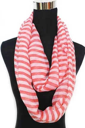 Skinny Striped & Chevron Printed Infinity Scarf