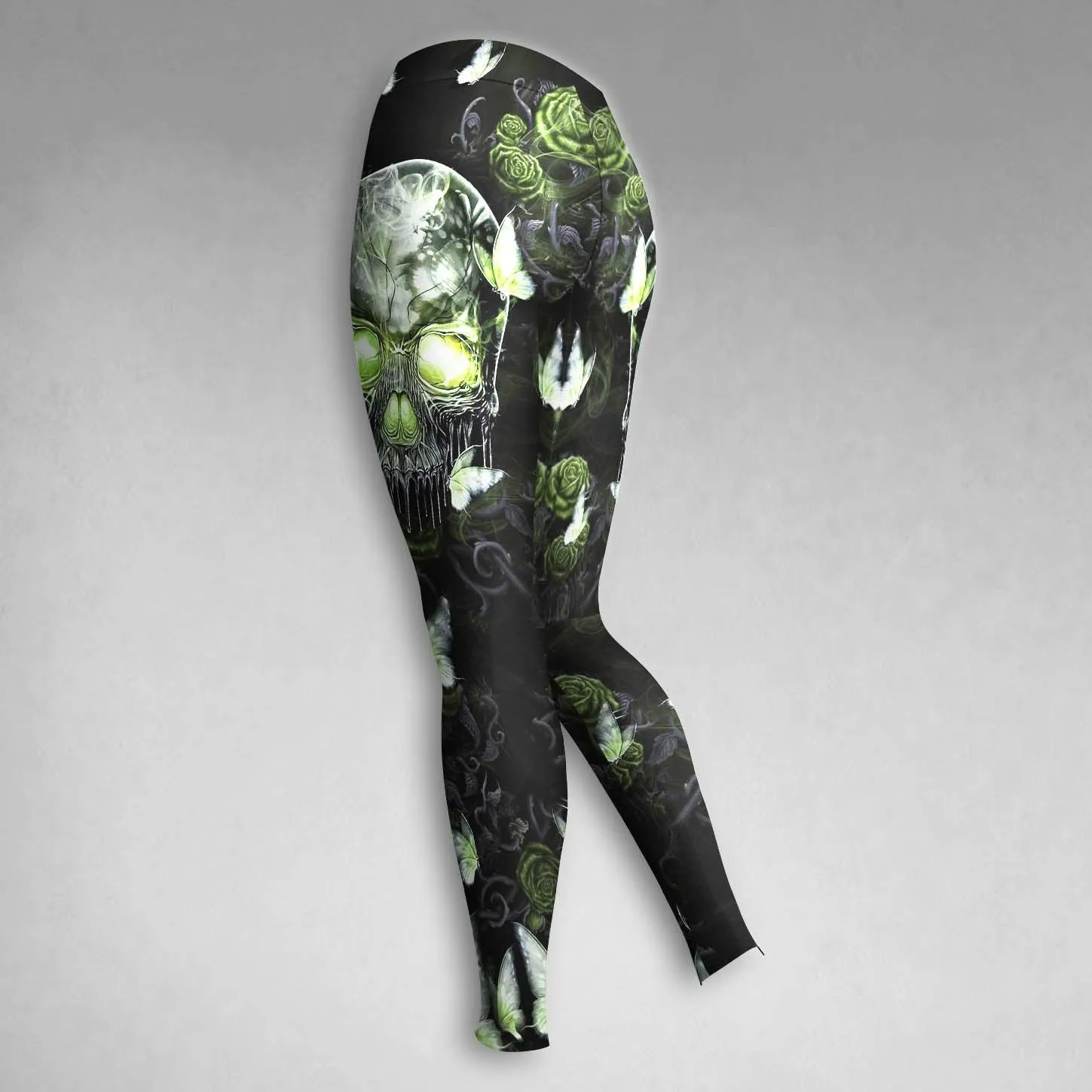 Skull Gothic Butterfly Green Combo Hoodie and Leggings