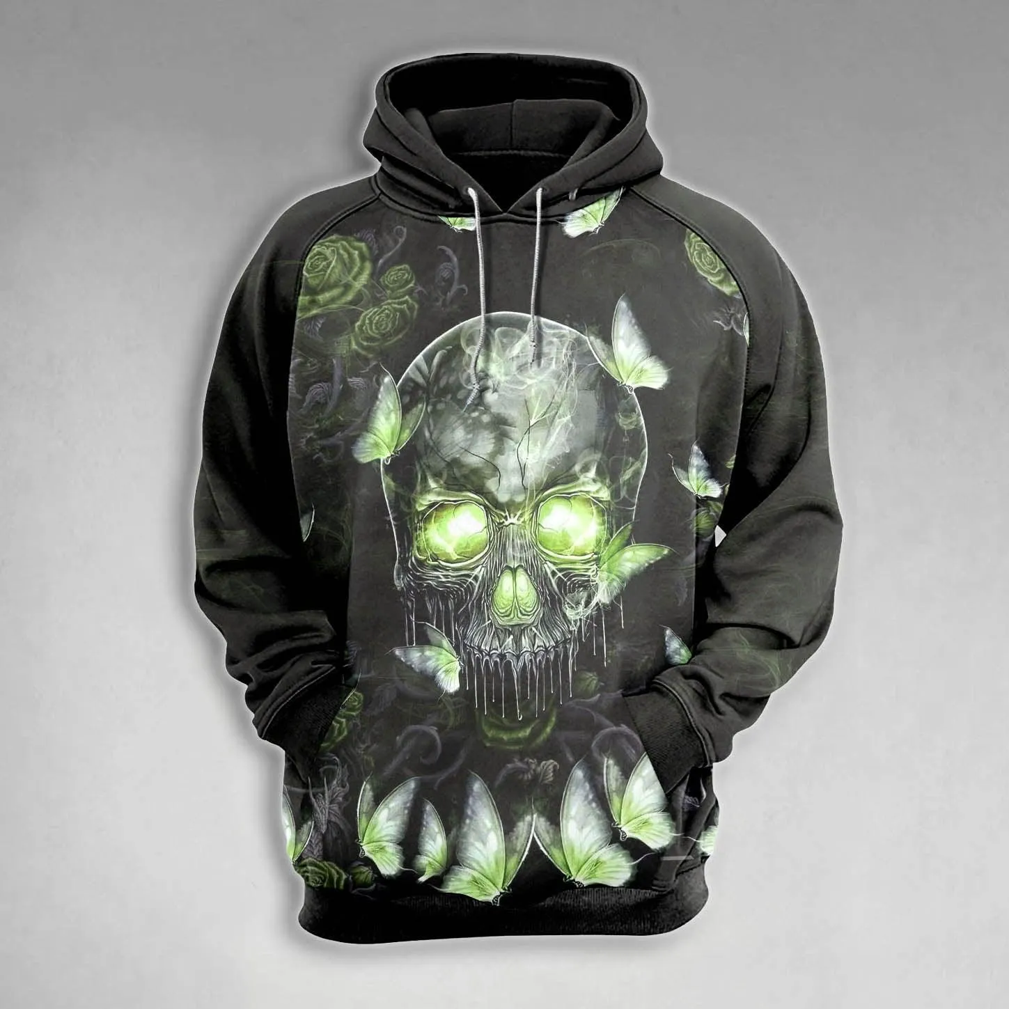 Skull Gothic Butterfly Green Combo Hoodie and Leggings