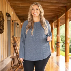 Slouchy Cableknit, Indy Blue