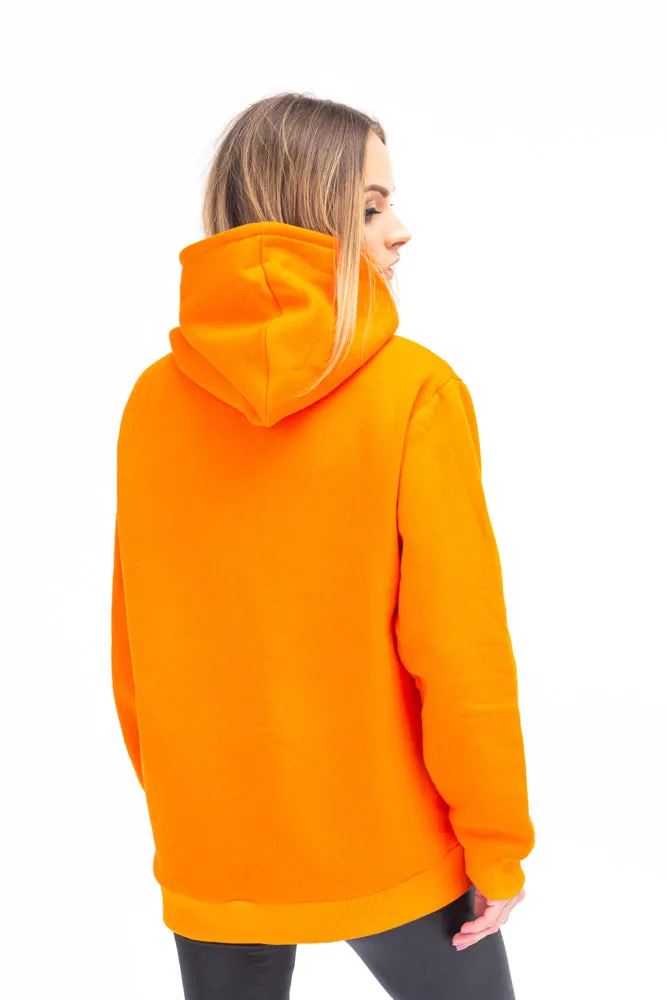 Sofa Killer warm orange women hoodie with white SK logo