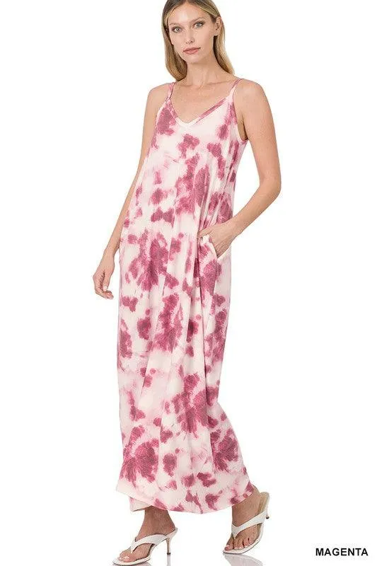 Soft French Terry Tie Dye Maxi Dress