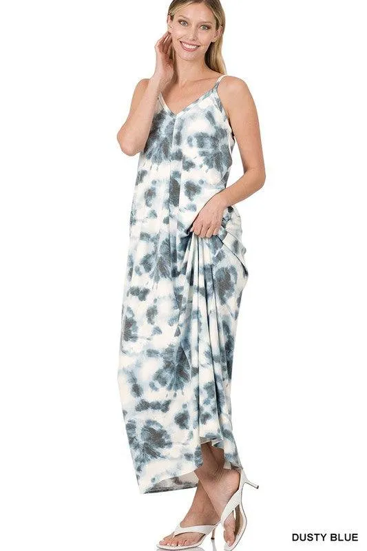 Soft French Terry Tie Dye Maxi Dress