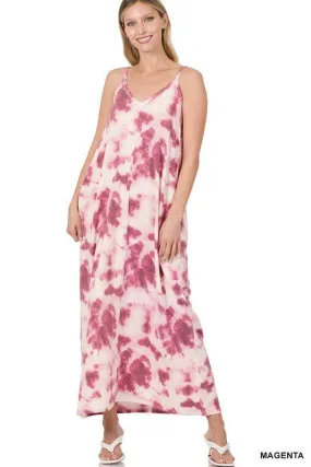 Soft French Terry Tie Dye Maxi Dress