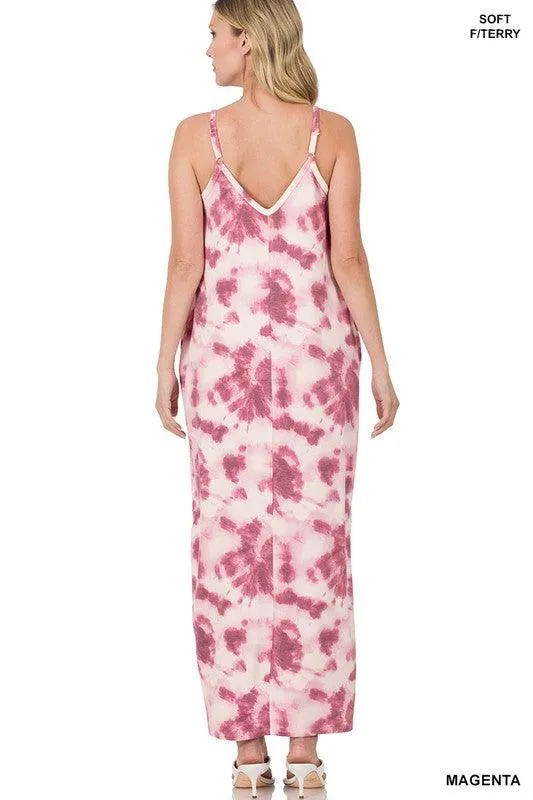 Soft French Terry Tie Dye Maxi Dress