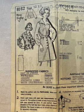 Sue Burnett 8162 CUT Misses Dress Size 12 1/2