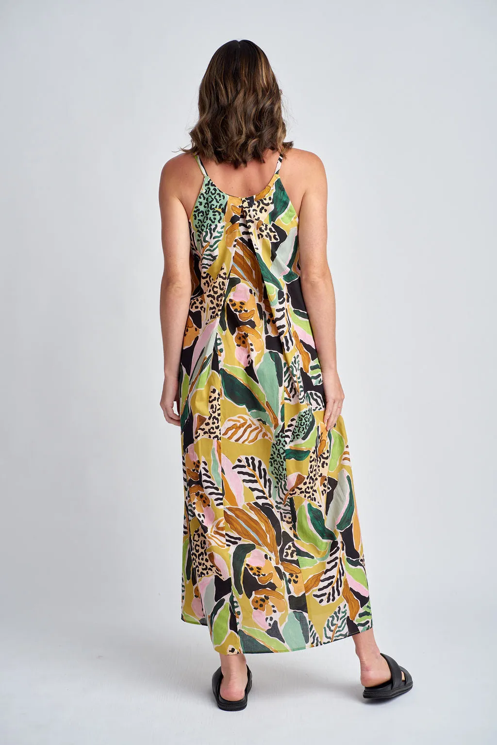 Summer Cotton Maxi Dress Jungle Print