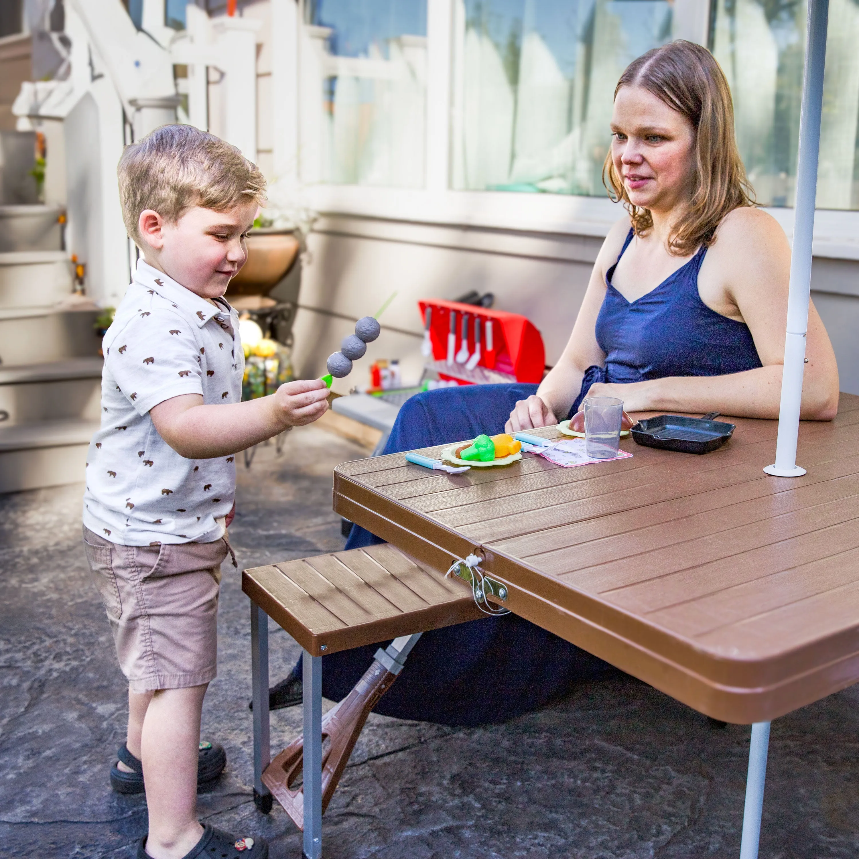 Sunnydaze Sizzle and Smoke Toy Grill Set for Kids Ages 3 