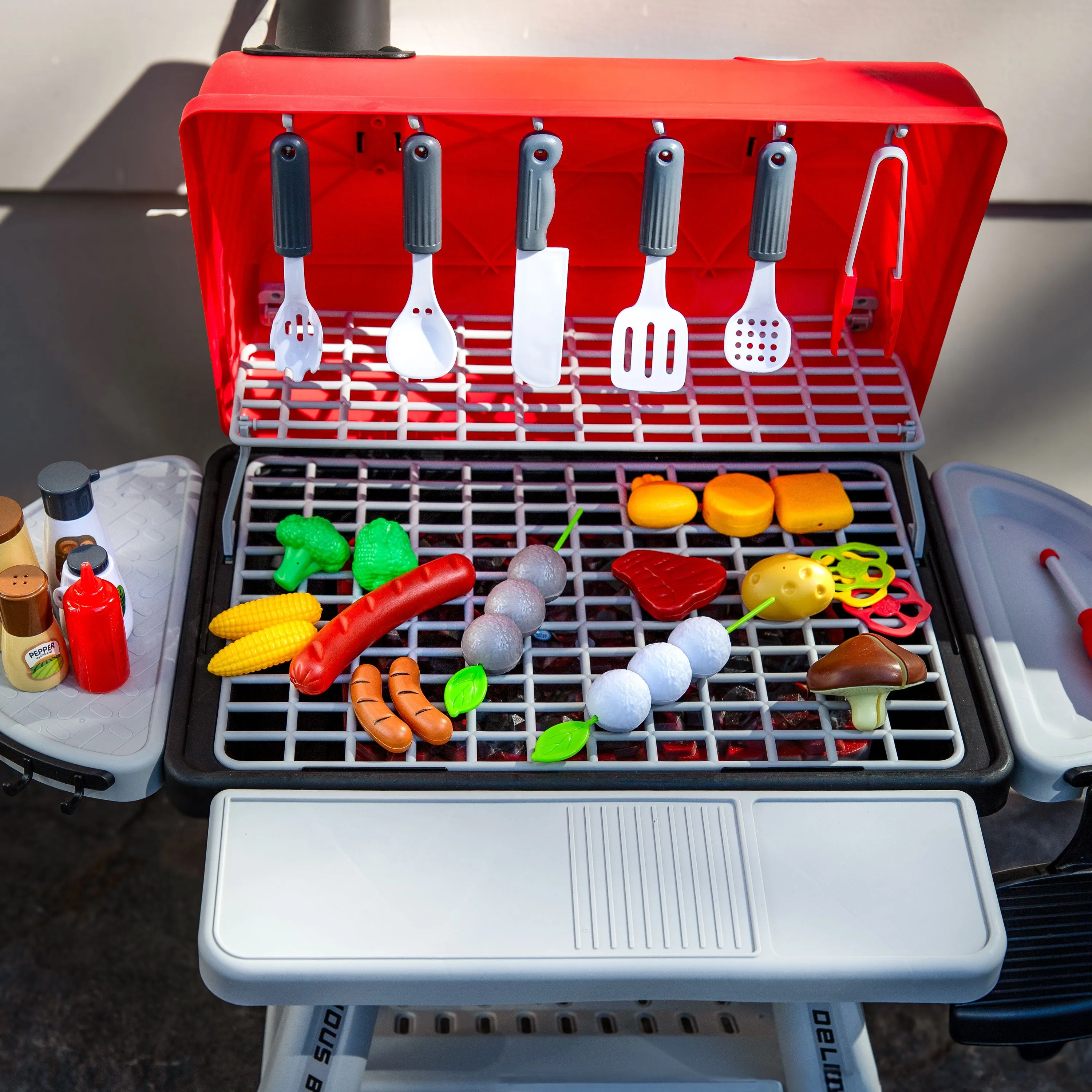 Sunnydaze Sizzle and Smoke Toy Grill Set for Kids Ages 3 