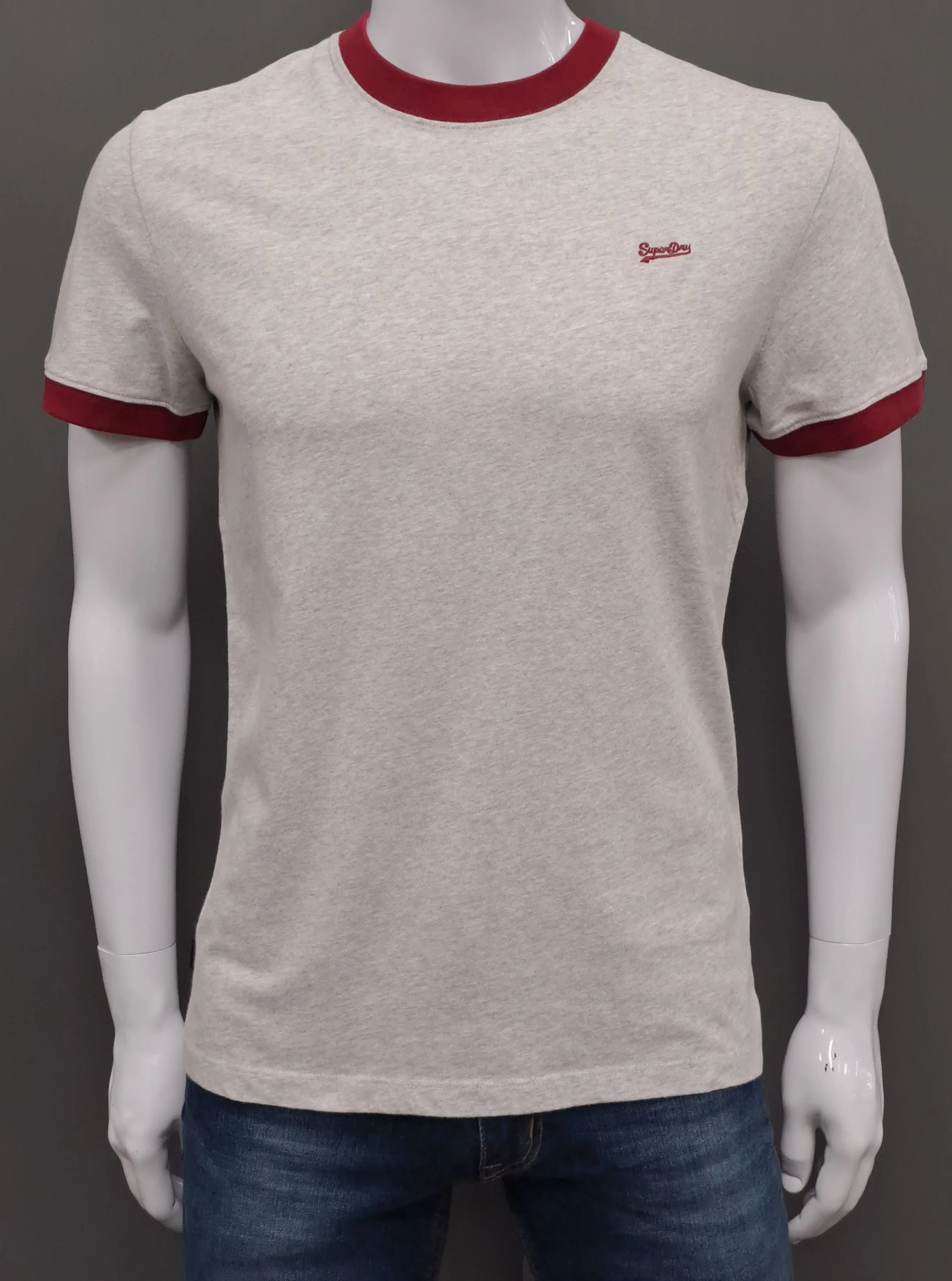 Superdry Organic Cotton Vintage Ringer T-Shirt - Glacier Grey Marl