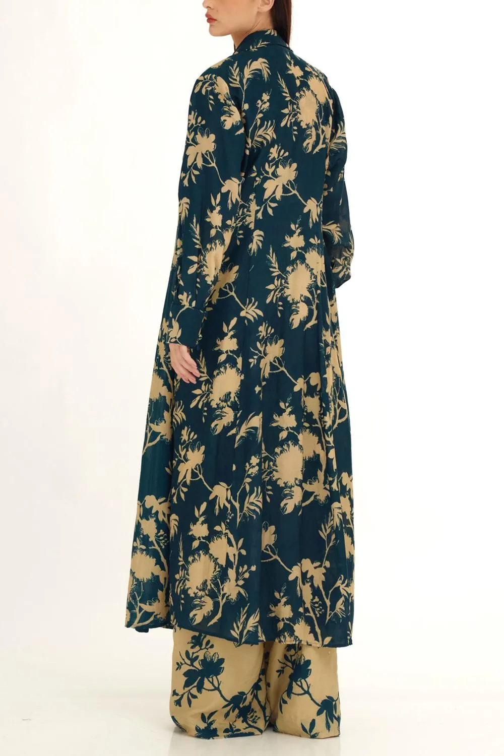 Teal & Cream Floral Cape