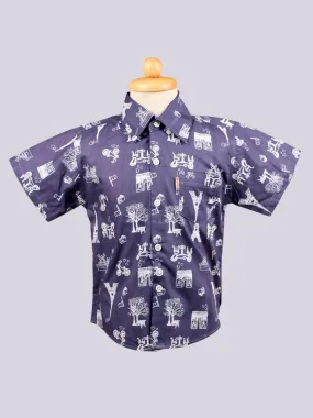 Thailand Classic Grey Boys’ Short Sleeve Shirt – Casual and Stylish Look