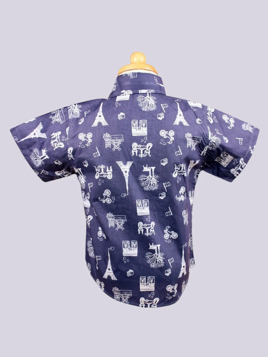 Thailand Classic Grey Boys’ Short Sleeve Shirt – Casual and Stylish Look