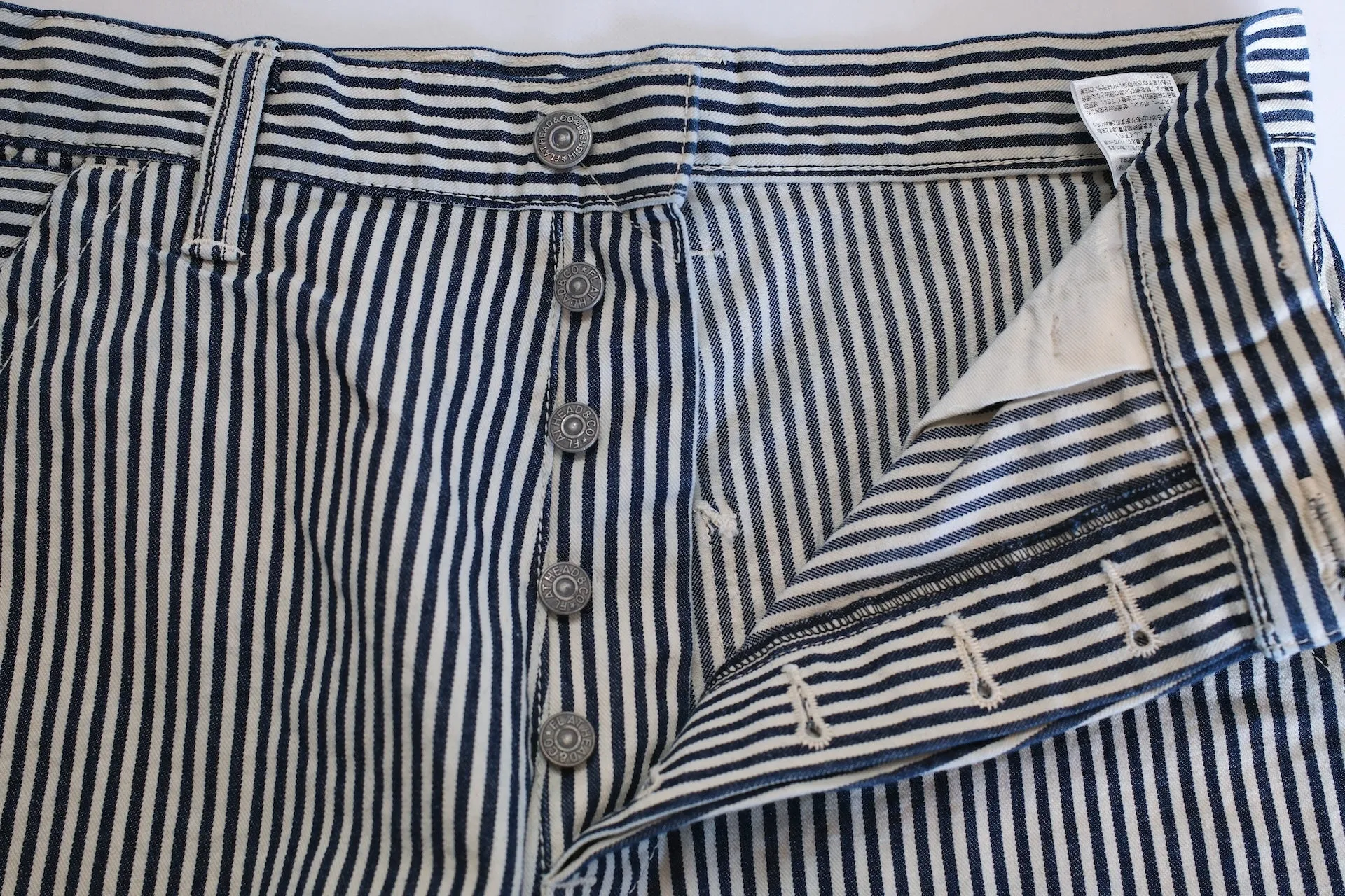 The Flat Head 11oz Indigo Dyed Hickory Painter Pants (Straight Tapered fit)