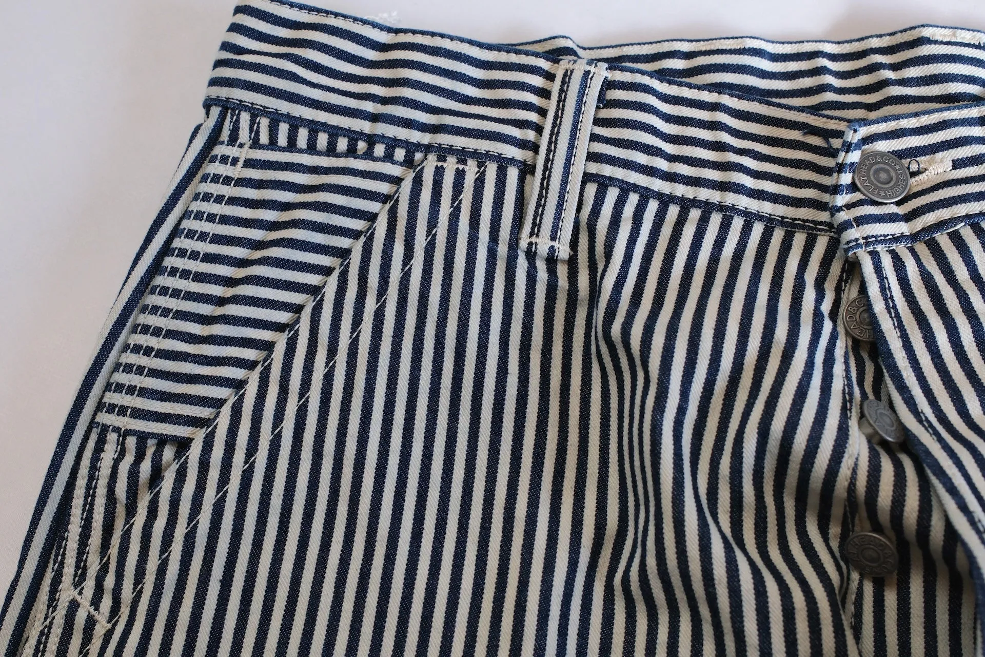 The Flat Head 11oz Indigo Dyed Hickory Painter Pants (Straight Tapered fit)