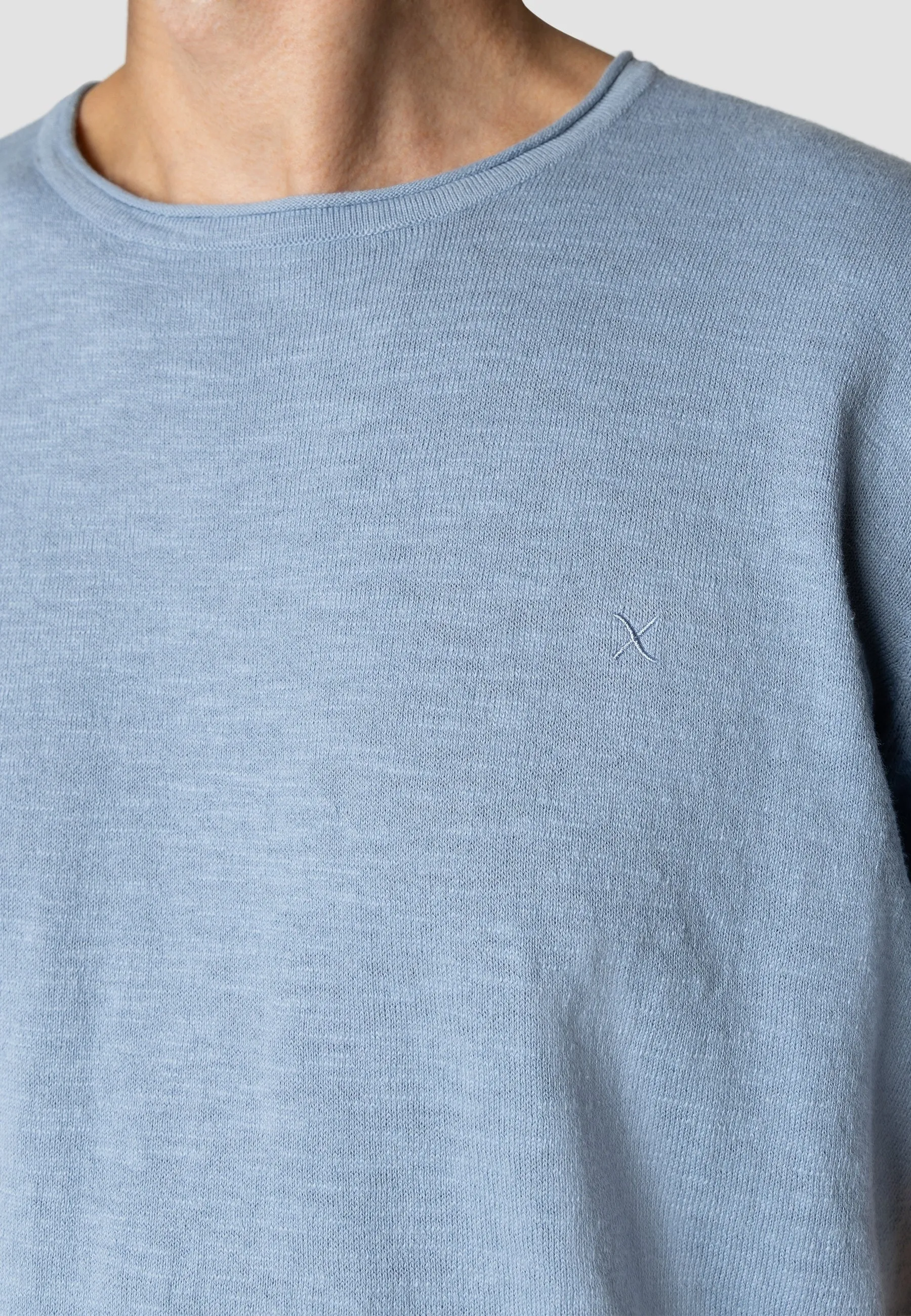 Thomas knitted t-shirt - Lyseblå