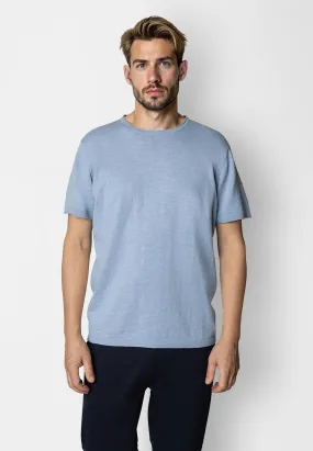 Thomas knitted t-shirt - Lyseblå