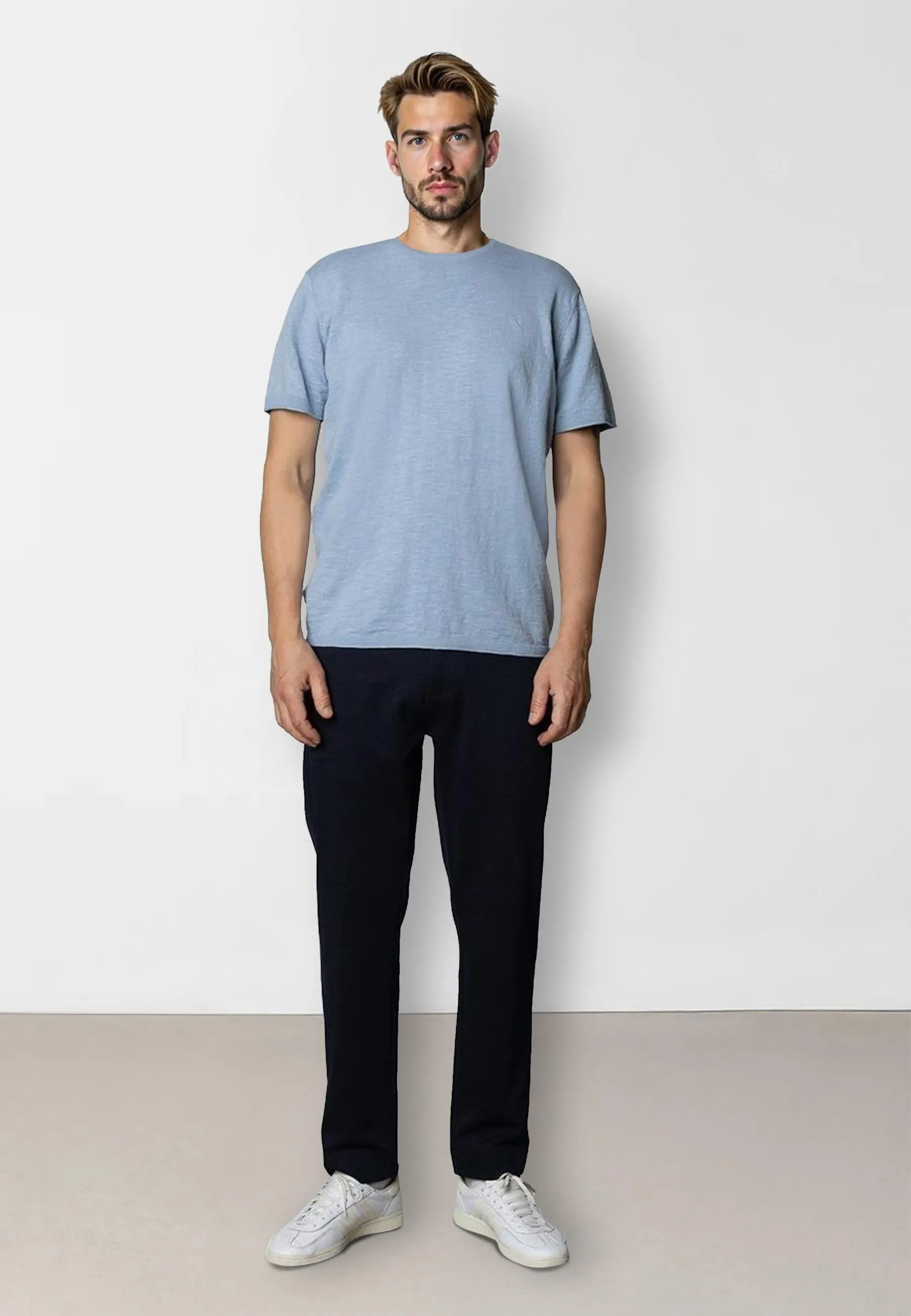 Thomas knitted t-shirt - Lyseblå