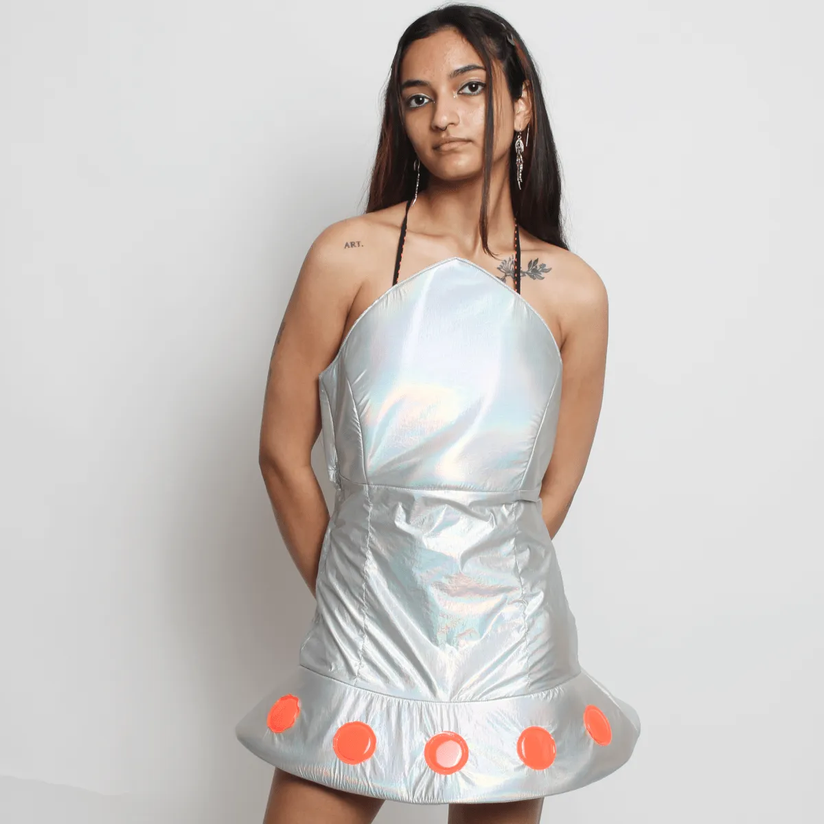 UFO ROCKET DRESS SILVER