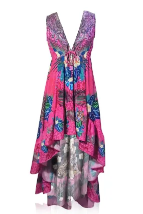 V-Neck High Low Maxi Gown