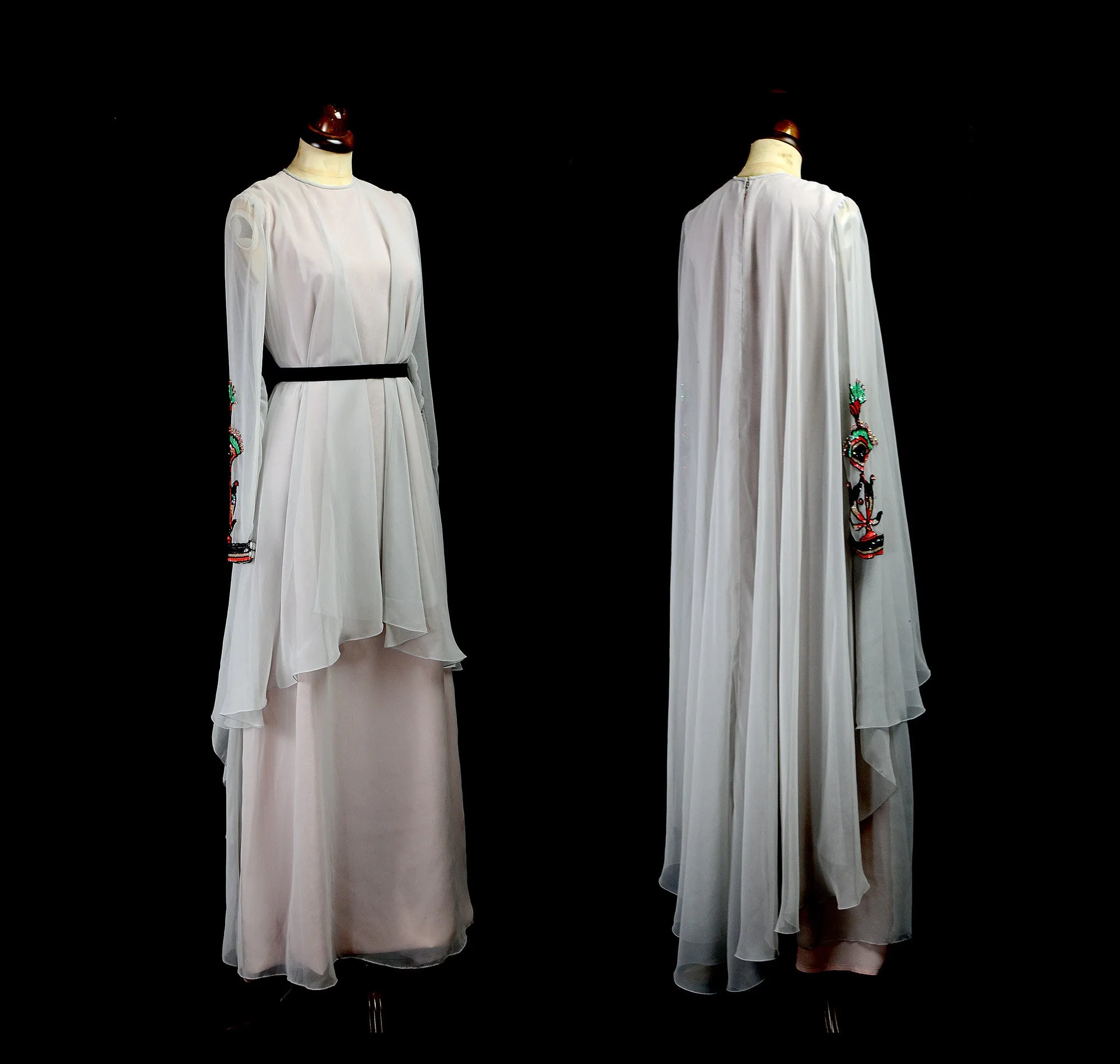 Vintage 1970s Dove Grey Jean Varon Dress