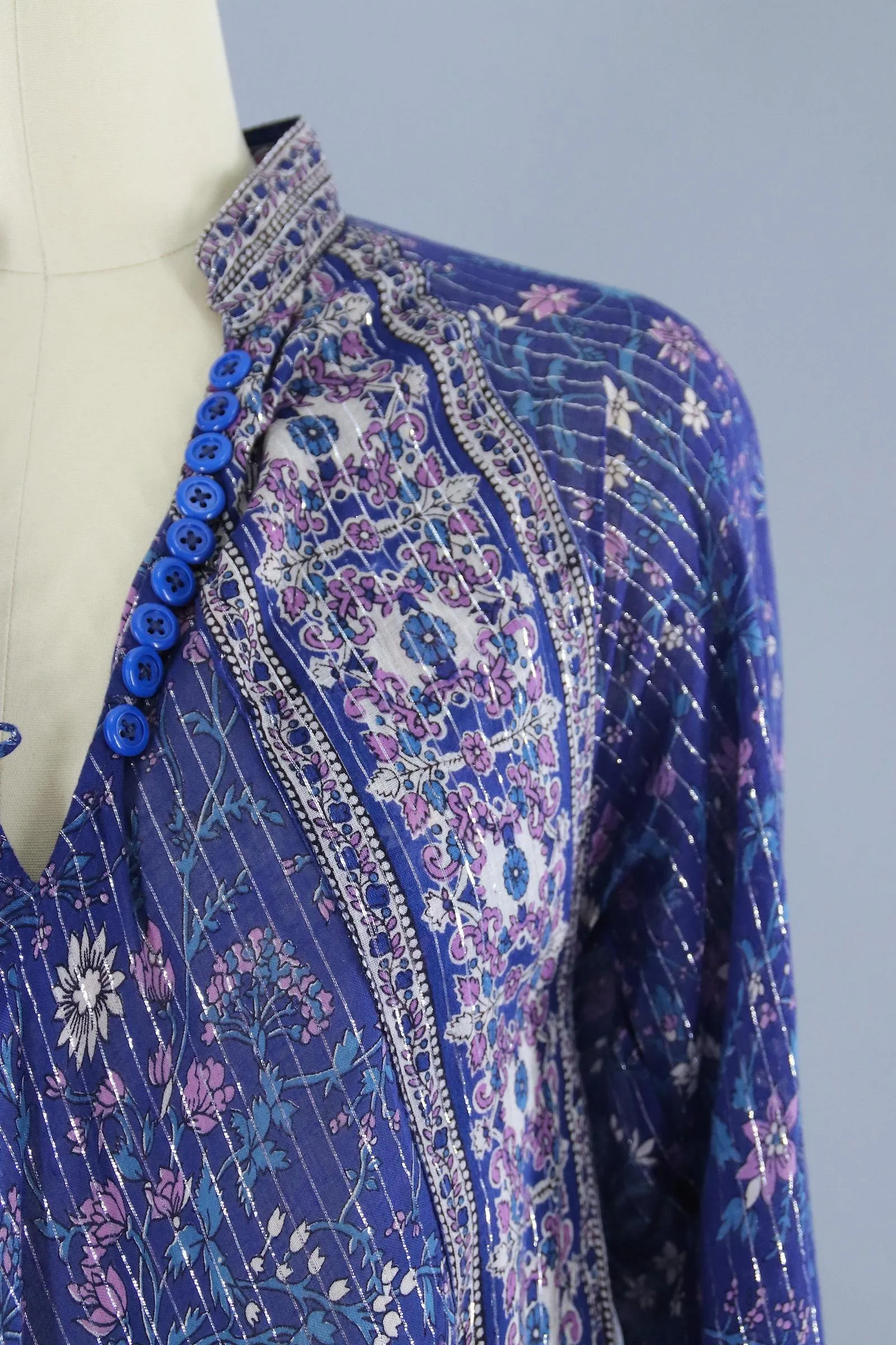 Vintage 1970s Indian Cotton Maxi Dress / OH CALCUTTA
