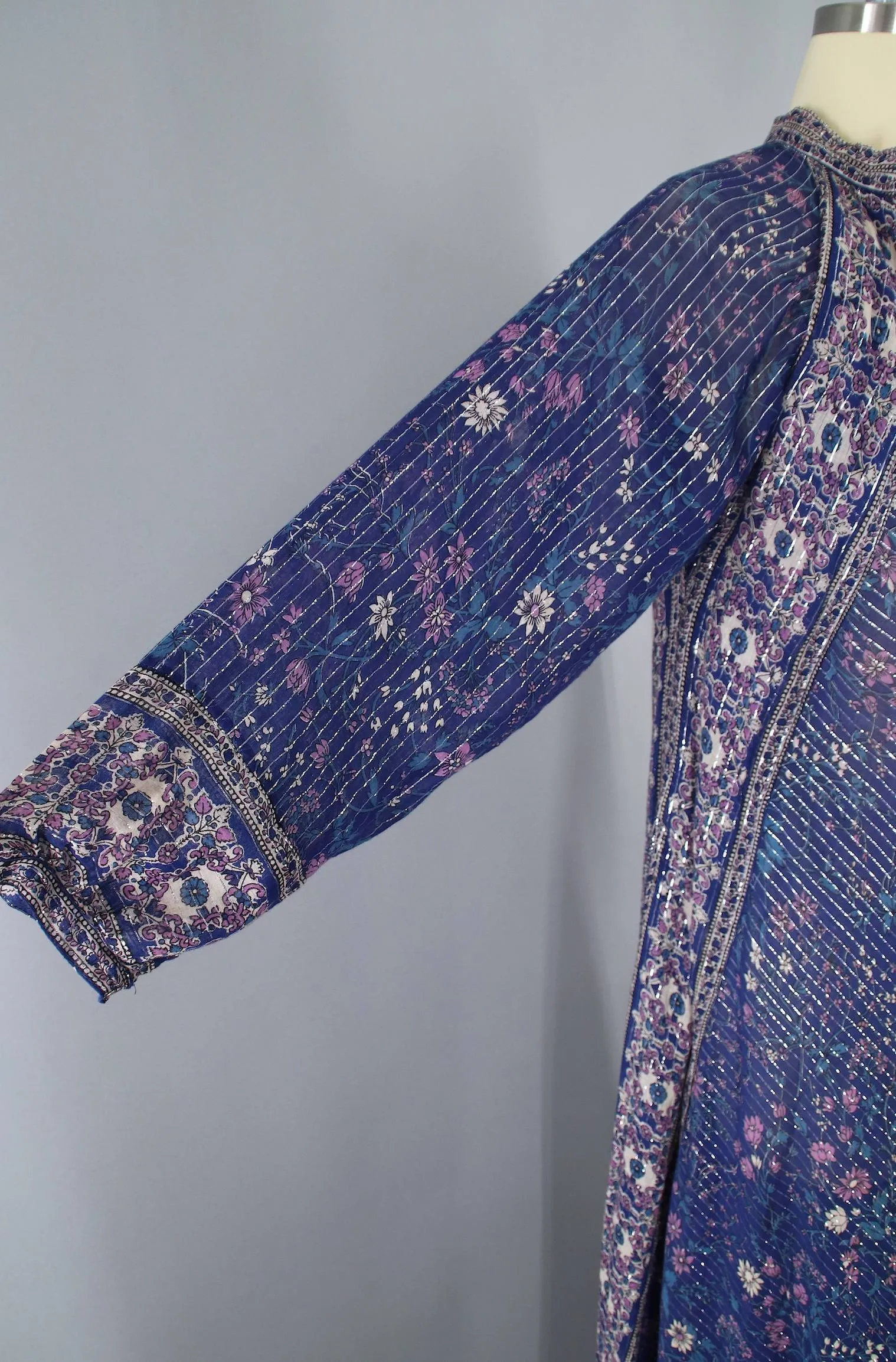 Vintage 1970s Indian Cotton Maxi Dress / OH CALCUTTA
