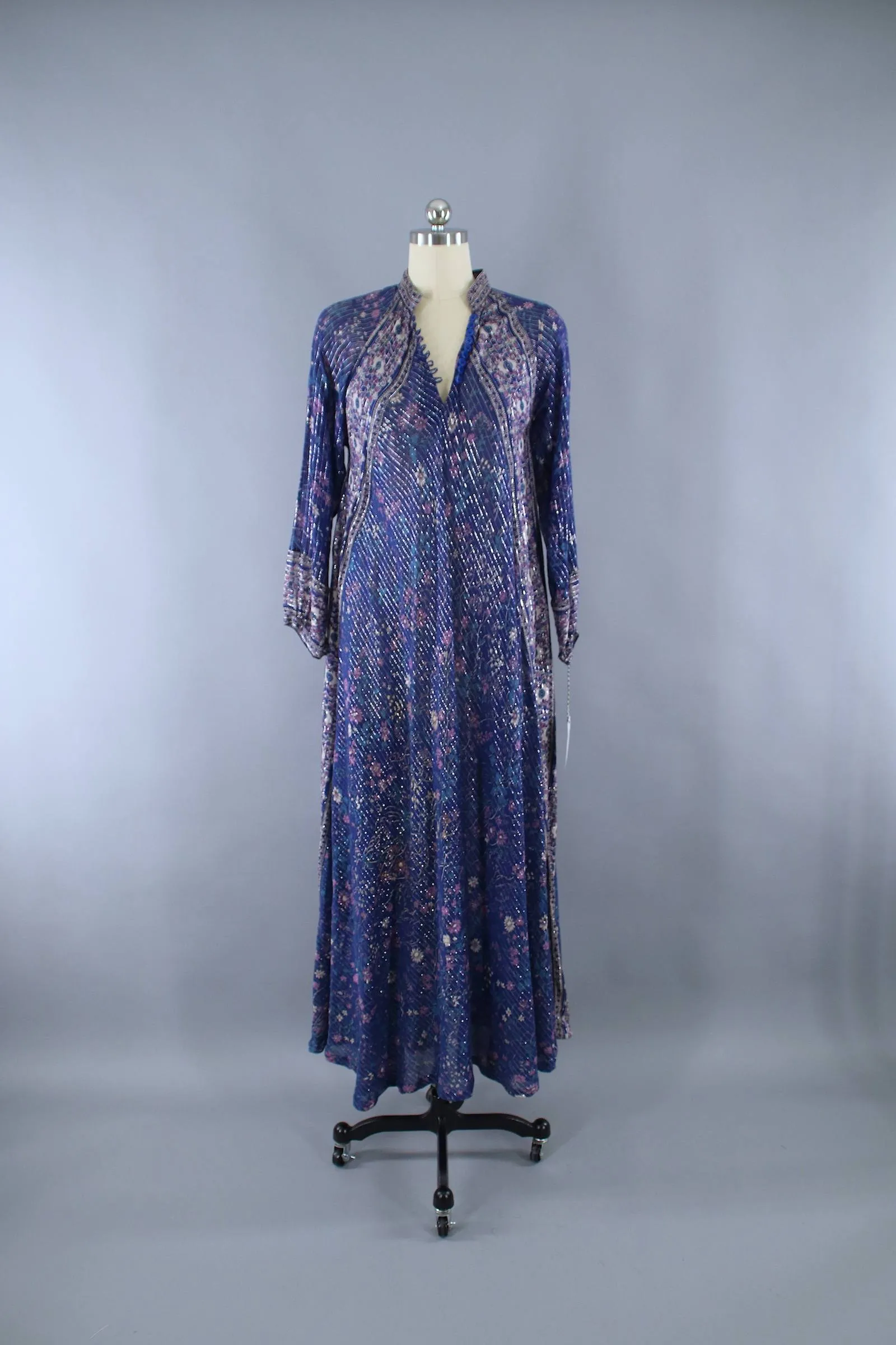 Vintage 1970s Indian Cotton Maxi Dress / OH CALCUTTA