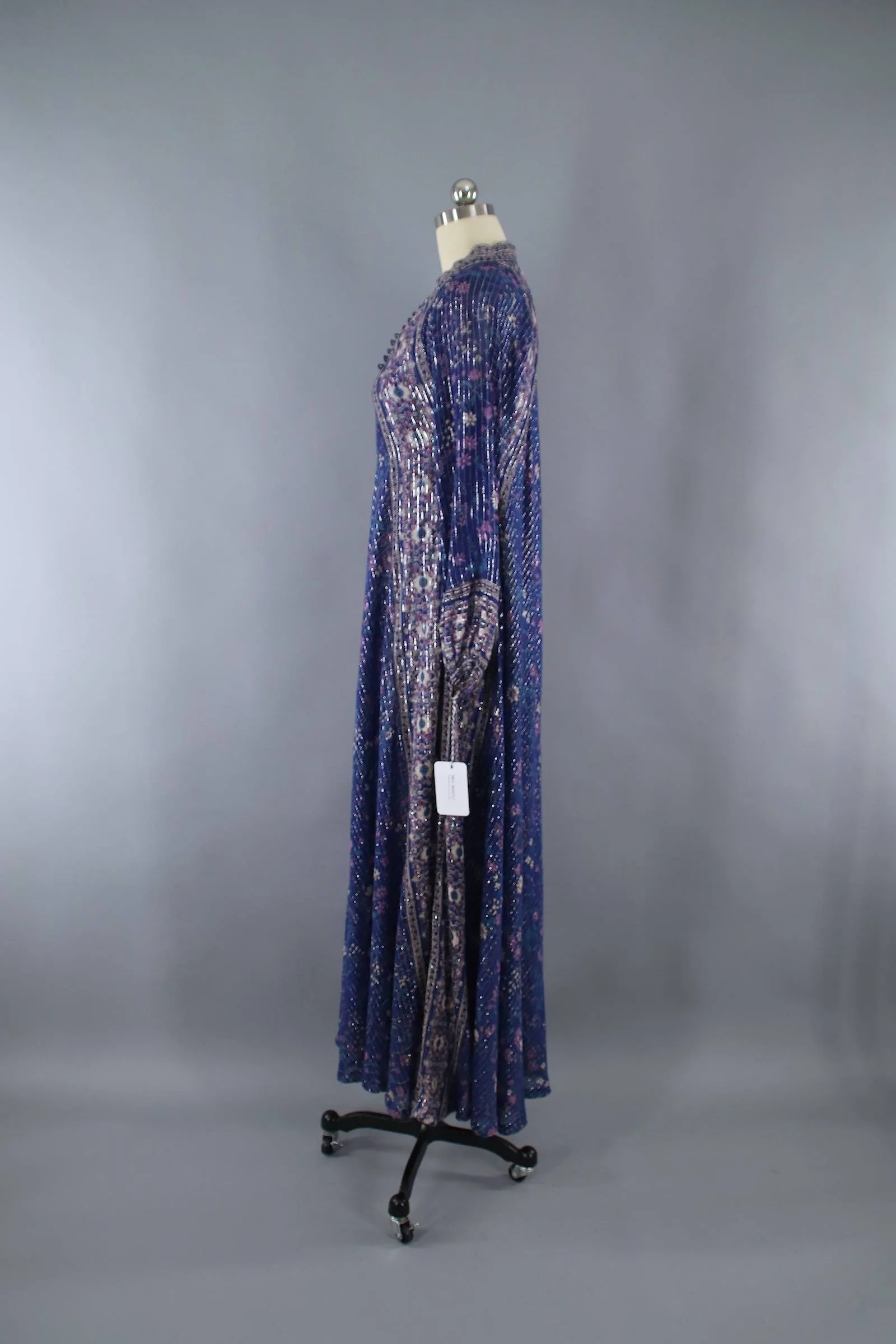 Vintage 1970s Indian Cotton Maxi Dress / OH CALCUTTA