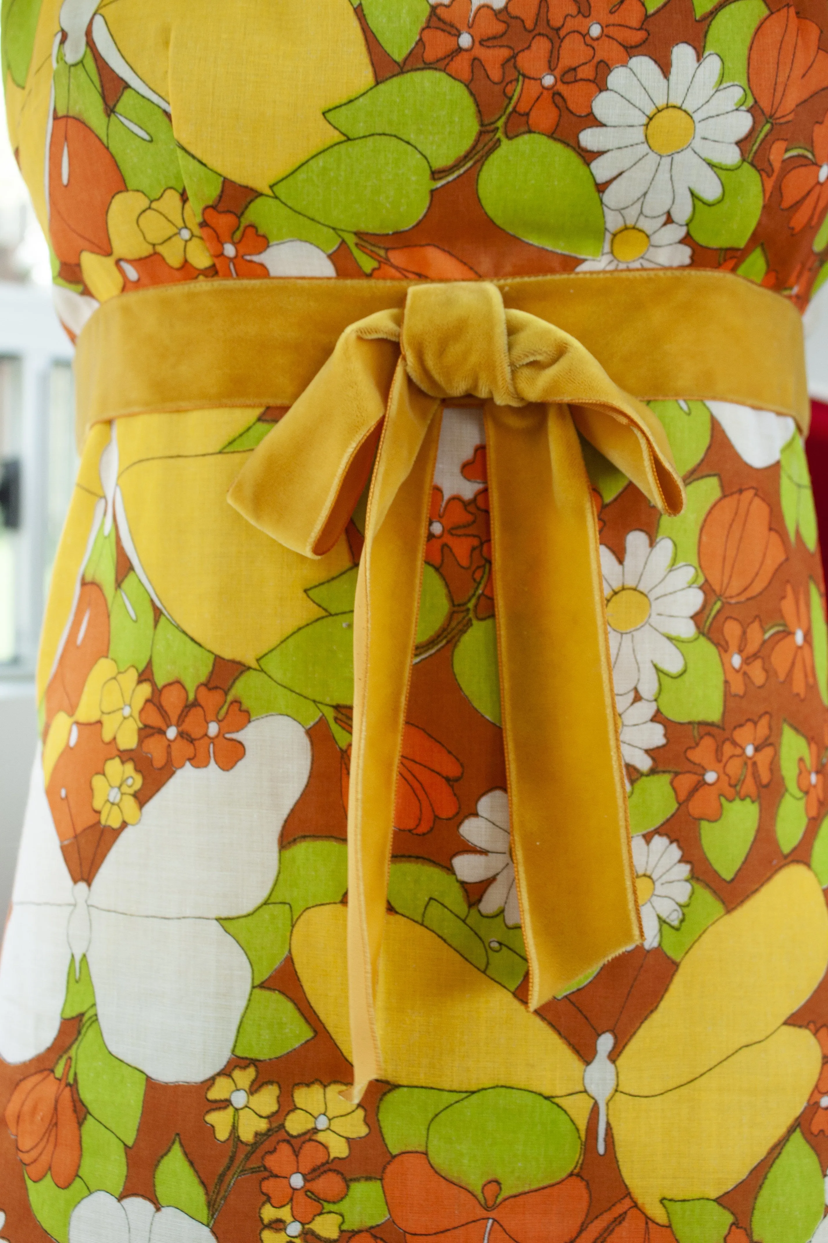 Vintage 60's-70's Rare Butterfly Flower Power Dress - M