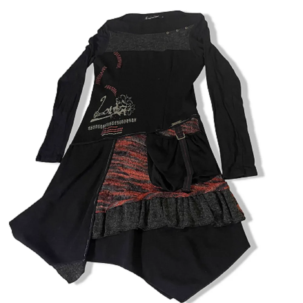 Vintage C' Fait Pour Vous Paris Black Layered Long Sleeve Maxi Dress XL|SKU 3762