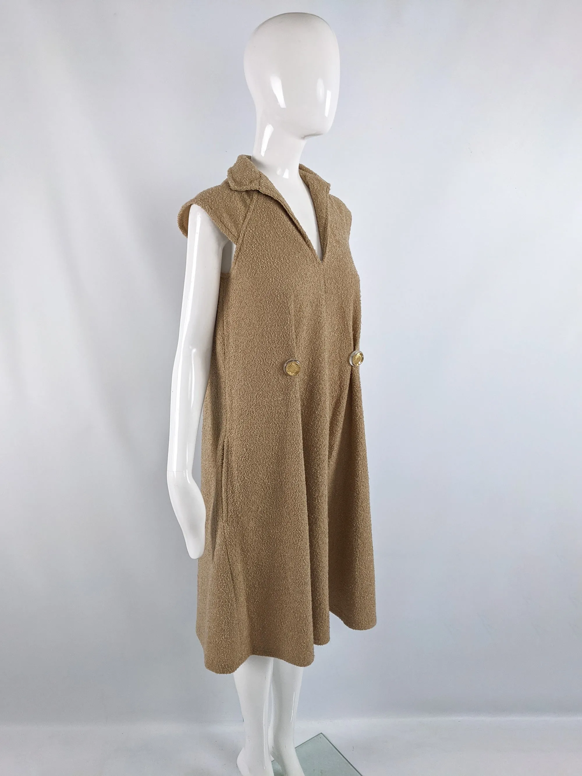 Vintage Mod Bouclé Trapeze Dress, 1970s