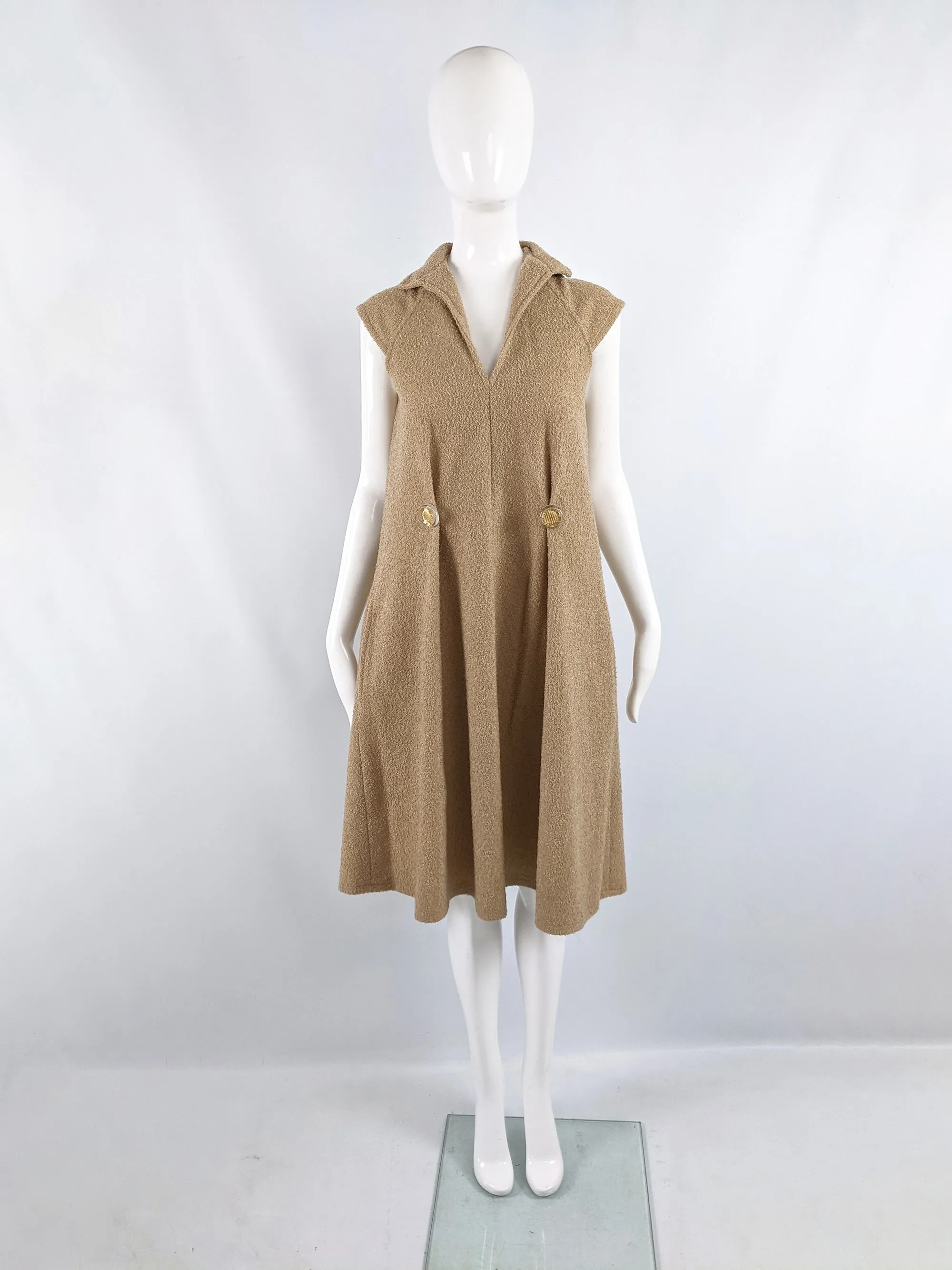 Vintage Mod Bouclé Trapeze Dress, 1970s